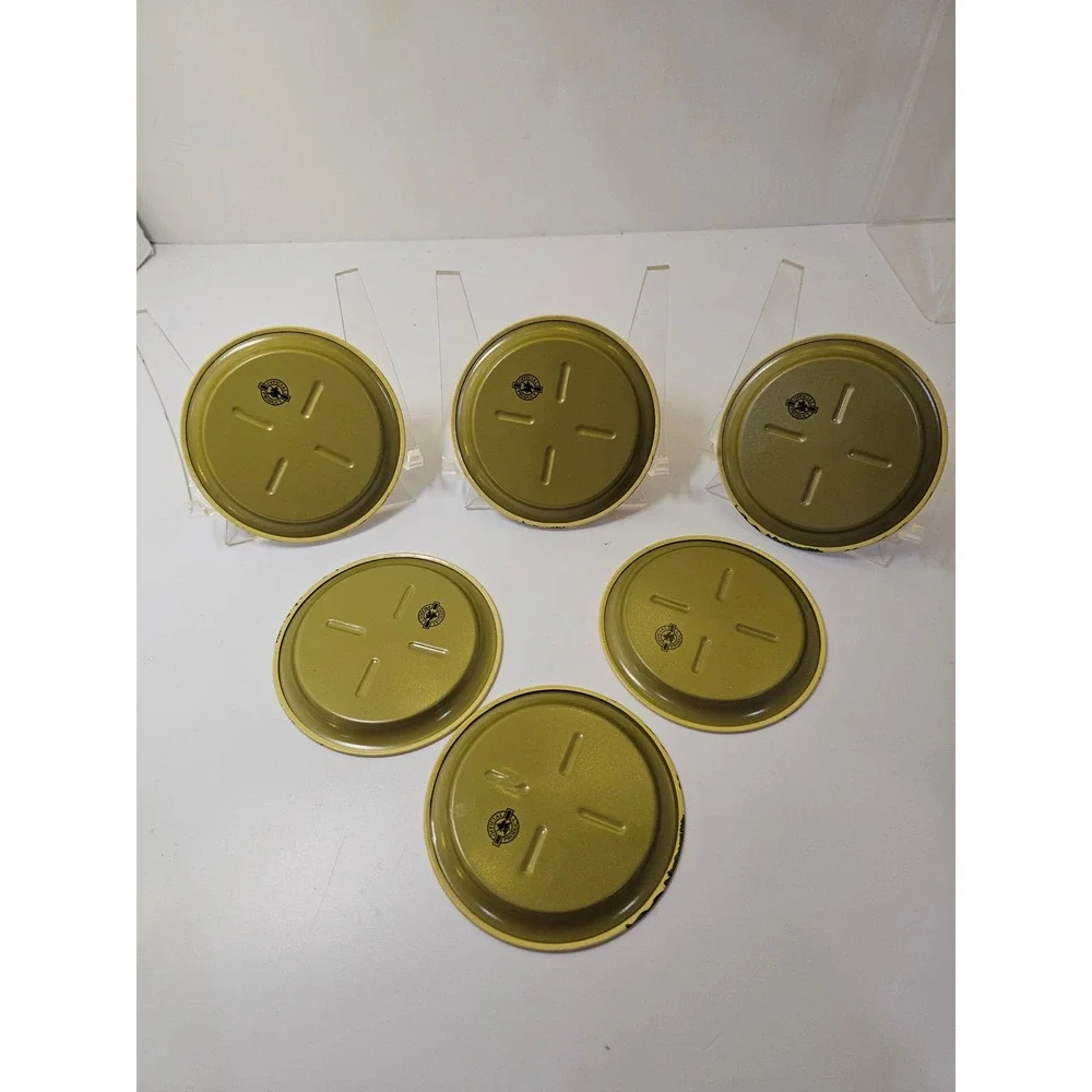 Budweiser Beer Coasters Set of 6 Vintage Collectible Metal‎ Round Images